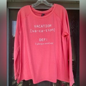Casey Key Salmon pink “vacation definition I always need one” sweatshirt
